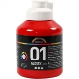 Acrylfarbe, glänzend, Rot, 500 ml/ 1 Fl.
