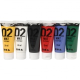 Acrylfarbe Matt, Standard-Farben, 6x20 ml/ 1 Pck
