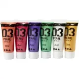 Metallic-Acrylfarbe, Metallic, Zusätzliche Farben, 6x20 ml/ 1 Pck