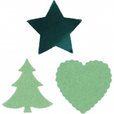 Motivstanzer, Stern, Herz, Weihnachtsbaum, Größe 16 mm, Rot, 1 Set