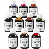 Batikfarbe, Sortierte Farben, 10x100 ml/ 1 Pck