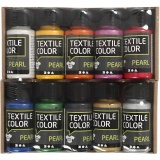 Textilfarbe, Perlmutt, Sortierte Farben, 10x50 ml/ 1 Pck