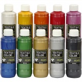 Textilfarbe, Perlmutt, Sortierte Farben, 10x250 ml/ 1 Pck