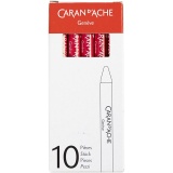 CARAN D’ACHE Neocolor I - Ölkreide, L 10 cm, Dicke 8,5 mm, Karminrot (080), 10 Stk/ 1 Pck