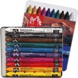 CARAN D’ACHE Neocolor I - Ölkreide, L 10 cm, Dicke 8,5 mm, Sortierte Farben, 10 Stk/ 1 Pck