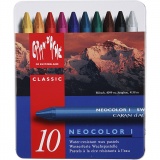 CARAN D’ACHE Neocolor I - Ölkreide, L 10 cm, Dicke 8,5 mm, Sortierte Farben, 10 Stk/ 1 Pck