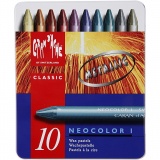 Neocolor I - Ölkreide, L 10 cm, Dicke 8 mm, Metallic-Farben, 10 Stk/ 1 Pck