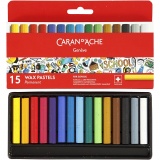 CARAN D’ACHE Neocolor I - Ölkreide, Junior, L 5 cm, Dicke 8,5 mm, Sortierte Farben, 15 Stk/ 1 Pck
