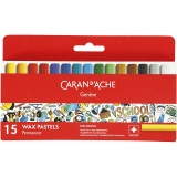 CARAN D’ACHE Neocolor I - Ölkreide, Junior, L 5 cm, Dicke 8,5 mm, Sortierte Farben, 15 Stk/ 1 Pck
