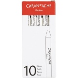CARAN D’ACHE Neocolor I - Ölkreide, L 10 cm, Dicke 8,5 mm, Weiß (001), 10 Stk/ 1 Pck