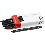 CARAN D’ACHE Neocolor I - Ölkreide, L 10 cm, Dicke 8,5 mm, Black (009), 10 Stk/ 1 Pck