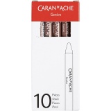 CARAN D’ACHE Neocolor I - Ölkreide, L 10 cm, Dicke 8,5 mm, Braun (059), 10 Stk/ 1 Pck