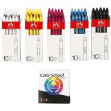 CARAN D’ACHE Neocolor II, L 10 cm, Dicke 8,5 mm, Sortierte Farben, 5x10 Stk/ 1 Pck
