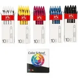 CARAN D’ACHE Neocolor II, L 10 cm, Dicke 8,5 mm, Sortierte Farben, 5x10 Stk/ 1 Pck