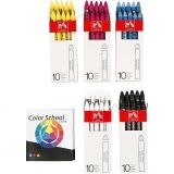 CARAN D’ACHE Neocolor II, L 10 cm, Dicke 8,5 mm, Sortierte Farben, 5x10 Stk/ 1 Pck
