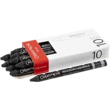 CARAN D’ACHE Neocolor II, L 10 cm, Dicke 8,5 mm, Black (009), 10 Stk/ 1 Pck