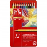 CARAN D’ACHE Supracolor II, L 17 cm, Mine 3.8 mm, Sortierte Farben, 12 Stk/ 1 Pck