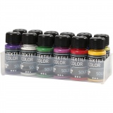 Stoffmalfarbe, Deckend, Sortierte Farben, 12x50 ml/ 1 Pck
