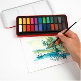 Aquarell-Farbset, Größe 12x30 mm, Sortierte Farben, 24 Farbe/ 1 Pck