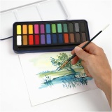 Wasserfarben-Set, Größe 12x30 mm, Sortierte Farben, 24 Farbe/ 1 Pck