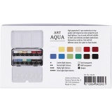 Art Aquarellfarbe, Halbwannen, Größe 10x15x20 mm, Standard-Farben, 12 Farbe/ 1 Pck