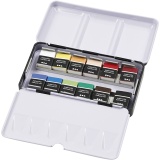 Art Aquarellfarbe, Halbwannen, Größe 10x15x20 mm, Standard-Farben, 12 Farbe/ 1 Pck