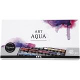 Art Aqua Aquarellfarbe, Halbwannen, Größe 10x15x20 mm, Standard-Farben, 48 Farbe/ 1 Pck