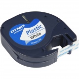 Dymo Plastikschriftband, L 4 m, B 12 mm, Weiß, 4 m/ 1 Rolle