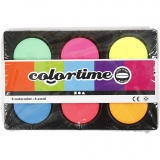 Aquarellfarben, H 16 mm, D 44 mm, Neonfarben, 1 Pck
