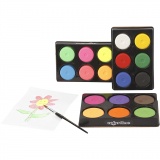 Aquarellfarben, H 16 mm, D 44 mm, Neonfarben, 1 Pck