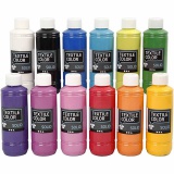 Stoffmalfarbe, Deckend, Sortierte Farben, 12x250 ml/ 1 Pck
