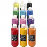 Stoffmalfarbe, Deckend, Sortierte Farben, 12x250 ml/ 1 Pck