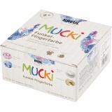 Mucki Fingerfarbe, Metallic-Blau, Metalic-gold, Metallic-Rosa, Metallic-Silber, 4x150 ml/ 1 Pck