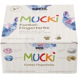 Mucki Fingerfarbe, Metallic-Blau, Metalic-gold, Metallic-Rosa, Metallic-Silber, 4x150 ml/ 1 Pck