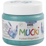 Mucki Fingerfarbe, Metallic-Grün, 150 ml/ 1 Dose