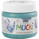 Mucki Fingerfarbe, Metallic-Grün, 150 ml/ 1 Dose