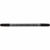 Textil-Marker, Strichstärke 2,3+3,6 mm, Schwarz, 6 Stk/ 1 Pck