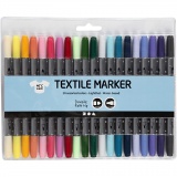 Textil-Marker, Strichstärke 2,3+3,6 mm, Zusätzliche Farben, 20 Stk/ 1 Pck