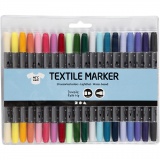 Textil-Marker, Strichstärke 2,3+3,6 mm, Zusätzliche Farben, 20 Stk/ 1 Pck