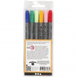 Textil-Marker, Strichstärke 2,3+3,6, Sortierte Farben, 6 Stk/ 1 Pck