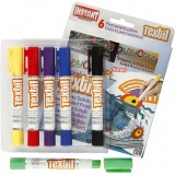 Playcolor Stoffmalstifte, L 14 cm, Sortierte Farben, 5 g, 6 Stk/ 1 Pck
