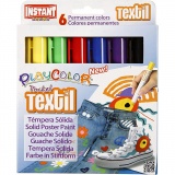 Playcolor Stoffmalstifte, L 14 cm, Sortierte Farben, 5 g, 6 Stk/ 1 Pck