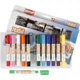 Playcolor Stoffmalstifte, L 14 cm, Sortierte Farben, 5 g, 12 Stk/ 1 Pck