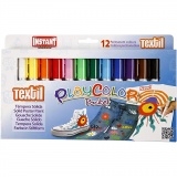 Playcolor Stoffmalstifte, L 14 cm, Sortierte Farben, 5 g, 12 Stk/ 1 Pck