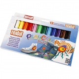 Playcolor Stoffmalstifte, L 14 cm, Sortierte Farben, 5 g, 12 Stk/ 1 Pck