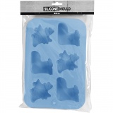 Silikonform, Weihnachtsstrumpf und Glocken, H 2,5 cm, L 6 cm, B 7,5 cm, 12,5 ml, 1 Stk