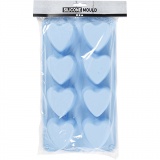 Silikonform, Herzen, H 3,5 cm, L 7 cm, B 6 cm, 100 ml, 1 Stk