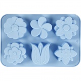 Silikonform, Blumen, H 2,6 cm, L 6 cm, B 7,5 cm, 75 ml, 1 Stk