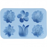 Silikonform, Blumen, H 2,6 cm, L 6 cm, B 7,5 cm, 75 ml, 1 Stk