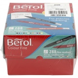 Berol Colourfine, Strichstärke 0,3-0,7 mm, Sortierte Farben, 288 Stk/ 1 Pck